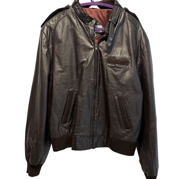 Vintage Members Only Europe Craft Leather Jacket Mens 46 80’s Brown Original - Picture 1 of 8